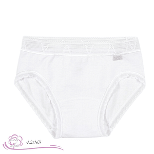 La dentelle, culotte enfant en coton de marque AVET blanc - lady-coton