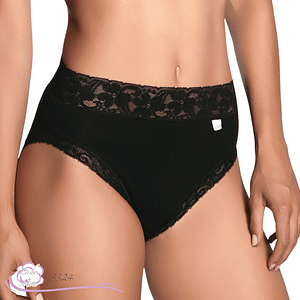 culotte coton La raffinée, marque AVET noir face - lady-coton