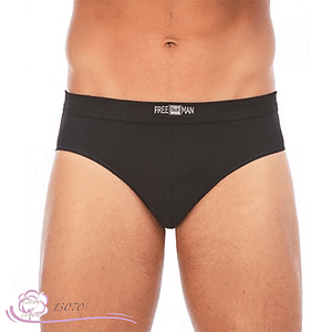 Slip coton pour homme freeman AVET en coton noir face - Lady-coton