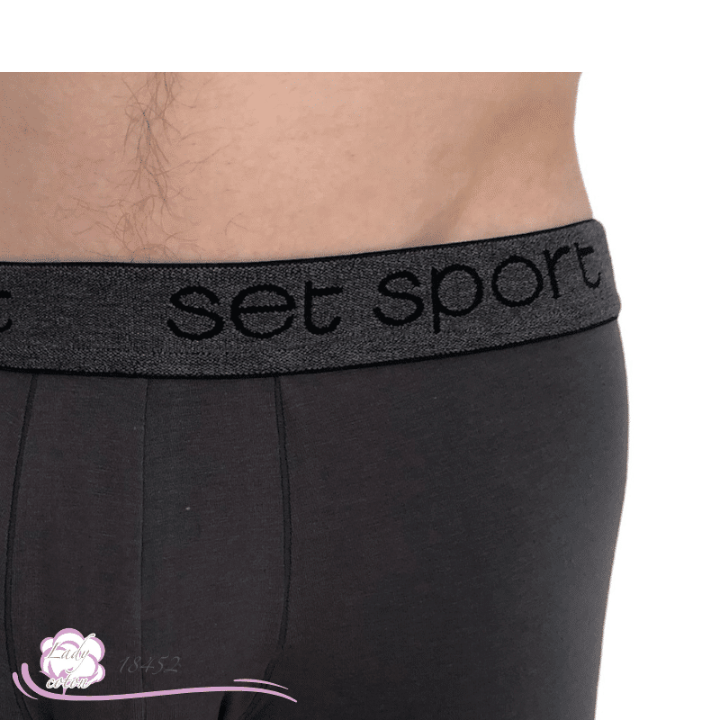 Boxer coton sport homme AVET gris logo - Lady-coton