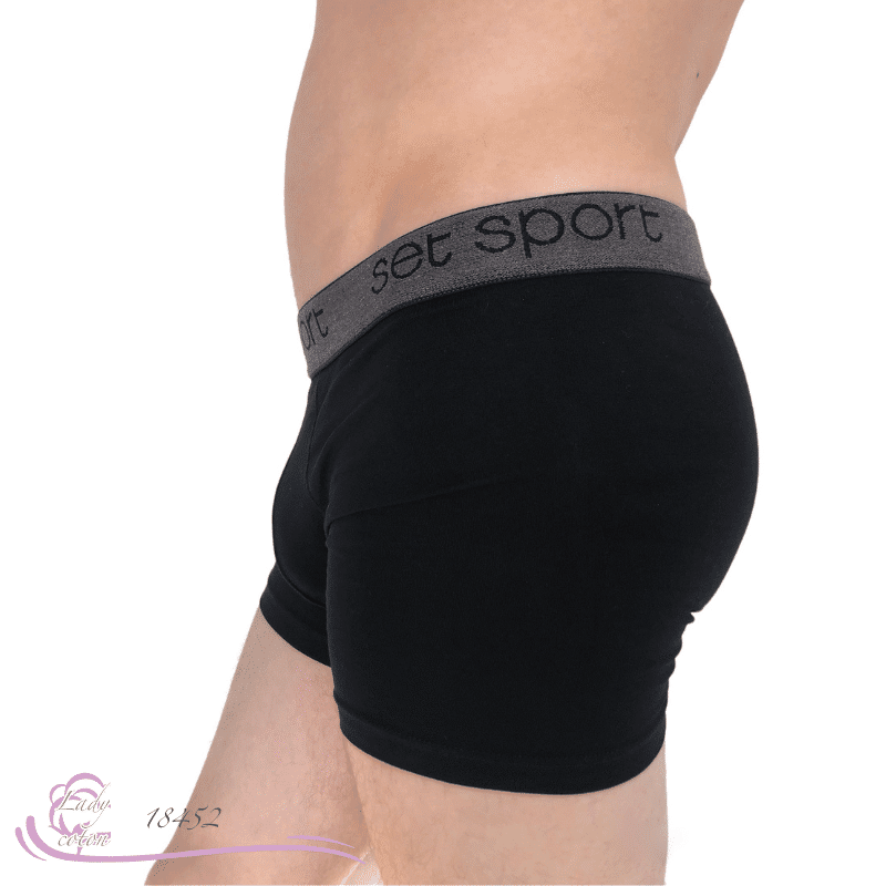 Boxer coton sport homme AVET noir côté - Lady-coton