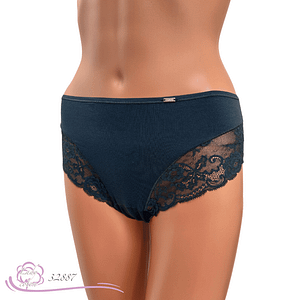 L'élégante midi culotte Eucalyptus de marque AVET bleu pétrole face logo - Lady-coton