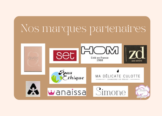 Les marques partenaires de lady-coton, lingerie féminine et sous-vêtements masculins