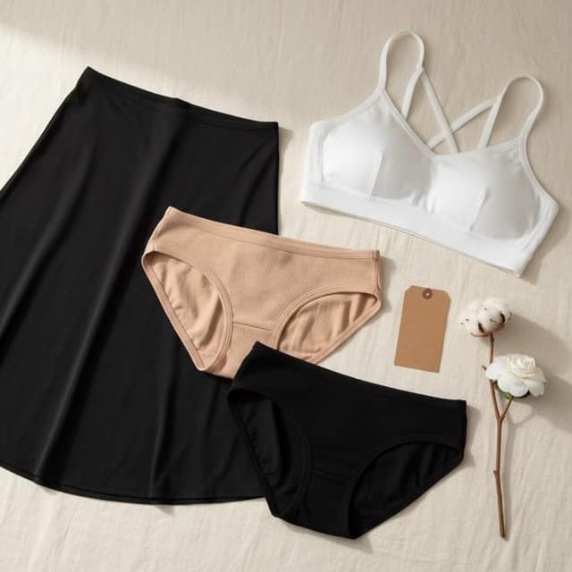 jupon sous-robe culotte et soutien-gorge en coton