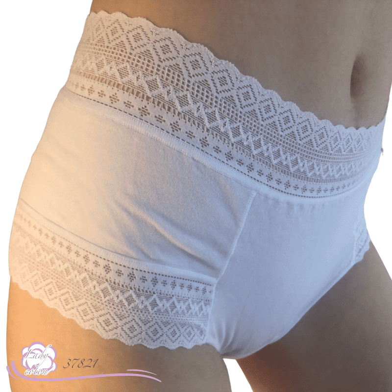 Le boxer coton délicat de marque AVET - lady-coton blanc hanche