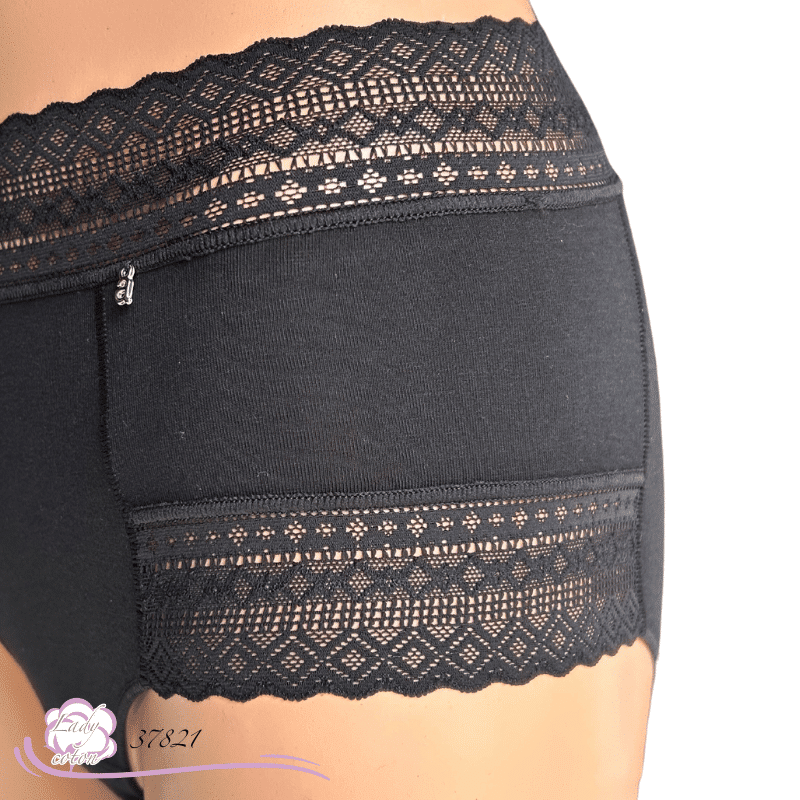 Le boxer coton délicat de marque AVET - lady-coton noir hanche