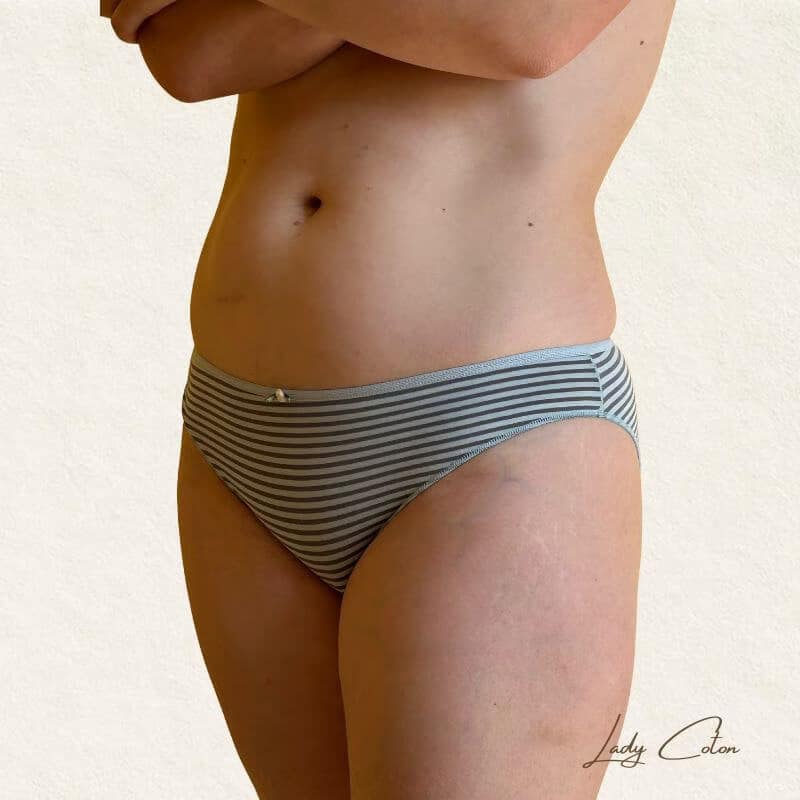 culotte en coton pour femme en taille basse couleur rayé vert de la marque Avet