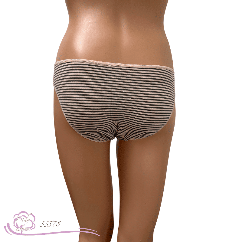 La fleur mini, culotte coton de marque AVET rayé rose dos - lady-coton