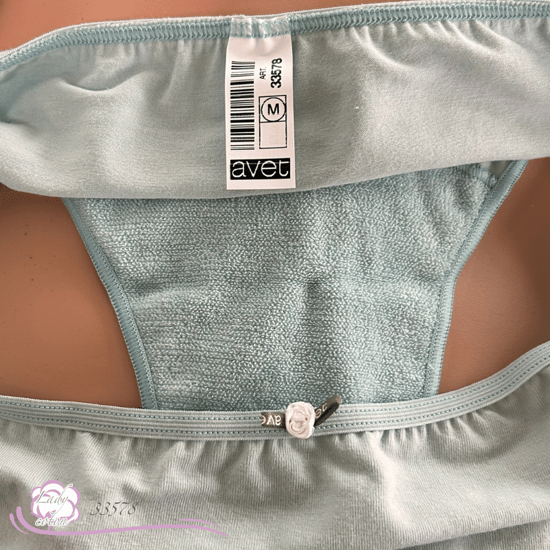 La fleur mini, culotte coton de marque AVET vert gousset éponge - lady-coton