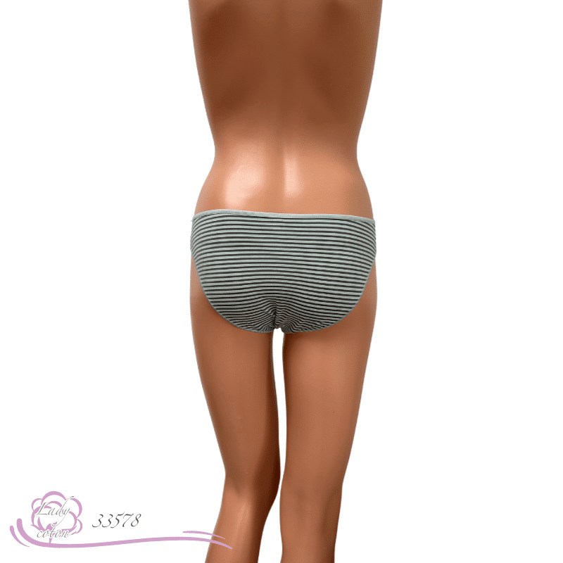 La fleur mini, culotte coton de marque AVET rayé vert dos - lady-coton