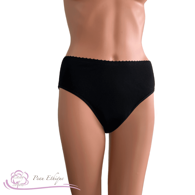 Culotte menstruelle Peau éthique culotte en coton bio vue de face - Lady-coton