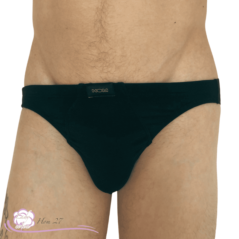 Slip en coton homme de marque HOM noir face - Lady-coton