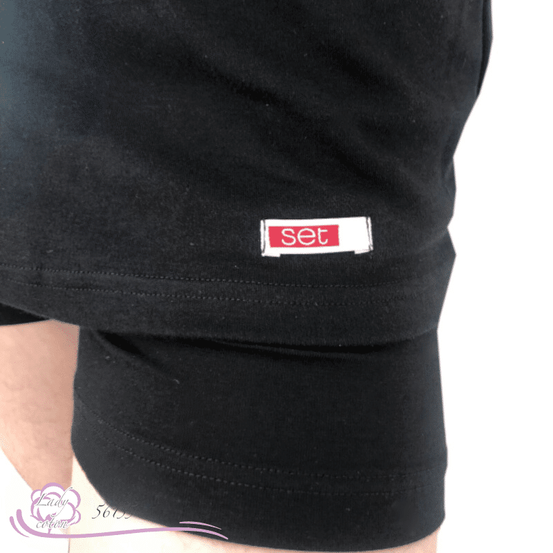 Tee-shirt coton 100% pour homme marque AVET SET couleur noir logo - Lady-coton